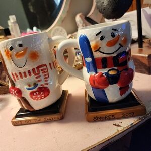 Two Vintage Holiday Mugs